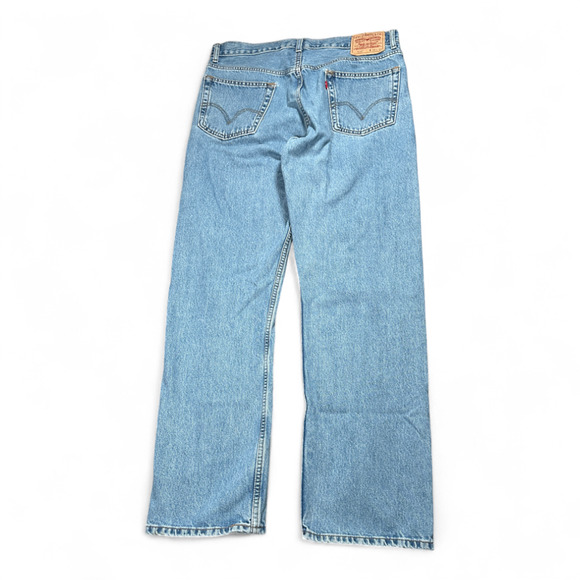 Levis 505 Jeans Mens 36x32 Blue Regular Fit Straight Leg Light Wash Denim Y2K - Picture 2 of 10